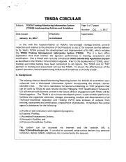 t2mis|Tesda Circular: SUBJECT: Guidelines On TESDA Training Management.